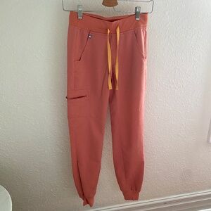 FIGS Zamora jogger scrub pants - coral